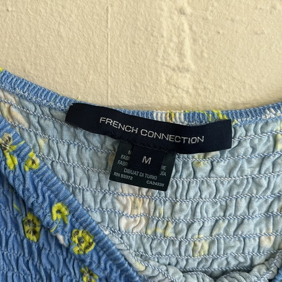 French Connection Smocked Floral Crop Top - Picture 4 of 5